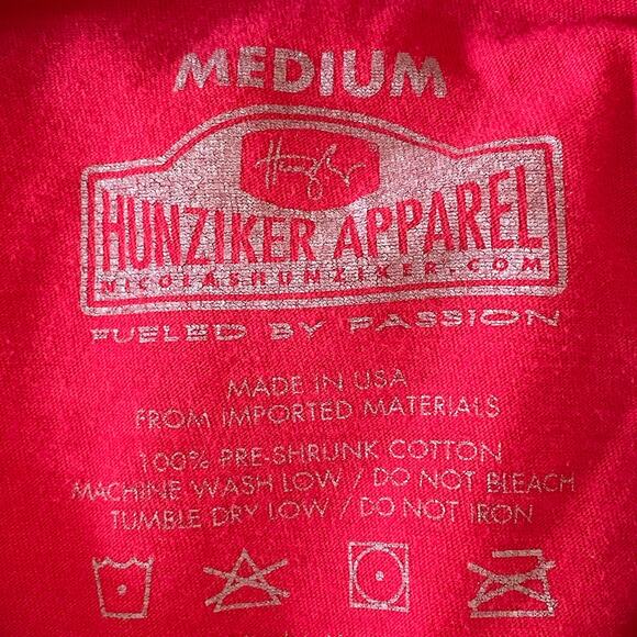 Hunziker Apparel Dino 206 Car Cotton Red Graphic T-Shirt Size Men's Medium - Picture 5 of 9